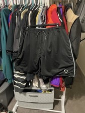 Size L- Vintage Nike Men's Black and Grey Reversible Shorts