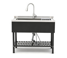 Freestanding kitchen sink,Utility Kitchen sink 40" ,single bowl sink with faucet