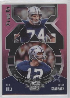 2020 Contenders Optic X's and O's Pink Prizm 45/75 Bob Lilly Roger Staubach 0i1l
