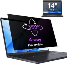 360&deg; Laptop Sichtschutzfolie 14 Zoll, 16:9 Aspect 4-Wege Laptop Privacy