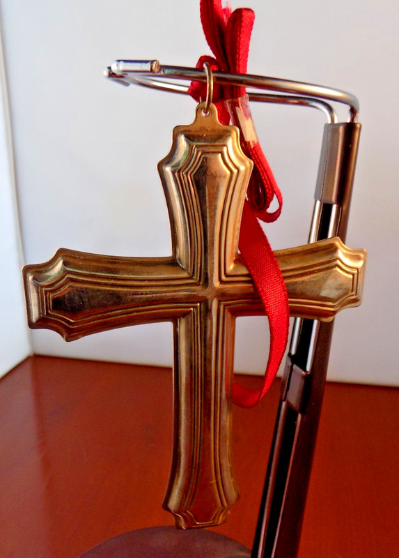 Vtg Gorham Silverplated Cross Ornament