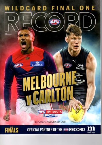AFL WILDCARD FINAL 1 MELBOURNE VS CARLTON MCG 2026 RECORD MAGAZINE NFL