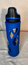 Zulu Water Bottle Blue 20oz Glass Silicone Sleeve Leakproof Sports BPA-Free Drin
