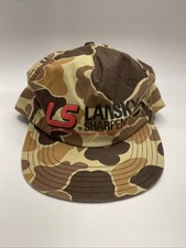 Vintage Lansky Sharpeners Trucker Snapback Camo Hat Cap Made In USA