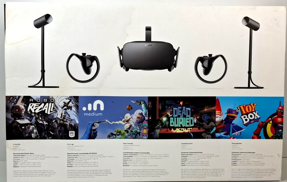 Oculus Rift - Meta Oculus Rift & Touch bundle- VR-Headset + Sensoren - OVP - Bild 3 von 4