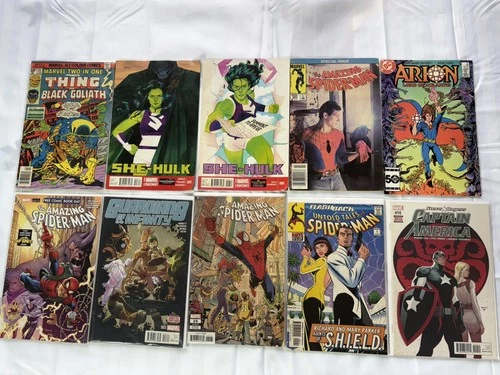 10 Old Vintage Comics Job Lot Bundle Marvel Dc Super Hero’s Hulk Spider-man
