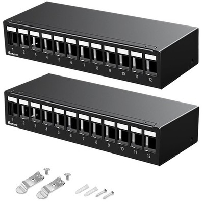 Enmane 12 Port Blank Keystone Patch Panel STP&UTP Compatible