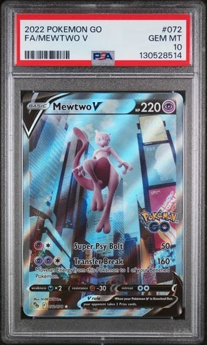 2022 POKEMON GO #072 FULL ART/MEWTWO V PSA 10