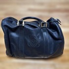 Loewe Boston Bag Leather Black Gold Key Used
