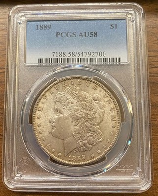 1889 Morgan Silver Dollar $1 PCGS AU58   Philadelphia Mint   Very Nice