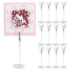 12pcs Butterfly Memo Photo Holder Alloy Spiral Card Holder 42x130mm Jewelry