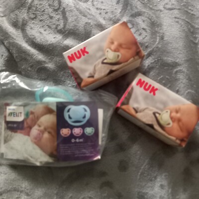 NEU 3 Baby SCHNULLER 0-6 m, best. aus 2x Nuck Genius 1x Philips Avent ultra air