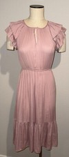 Ann Taylor LOFT Women Pink Blush Mauve Dress S/P EUC