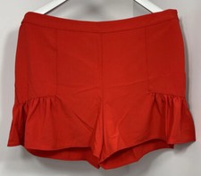 La Redoute Women  s Shorts Red UK16 Ruffle Pleated Summer Short Pants