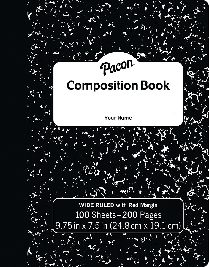 Composition Notebooks (Packs of 3, 6, 12, 24, 48) - Wide-Ruled - 100 Sheets