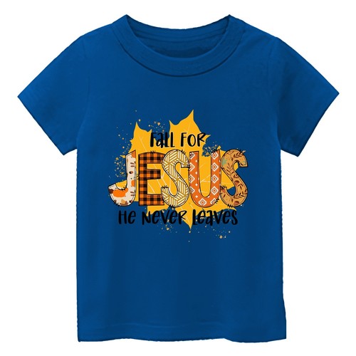 Kid's Jesus Cross Faith Colorful Short Sleeve T-Shirt USA Religious New Gift Tee - Picture 4 of 14