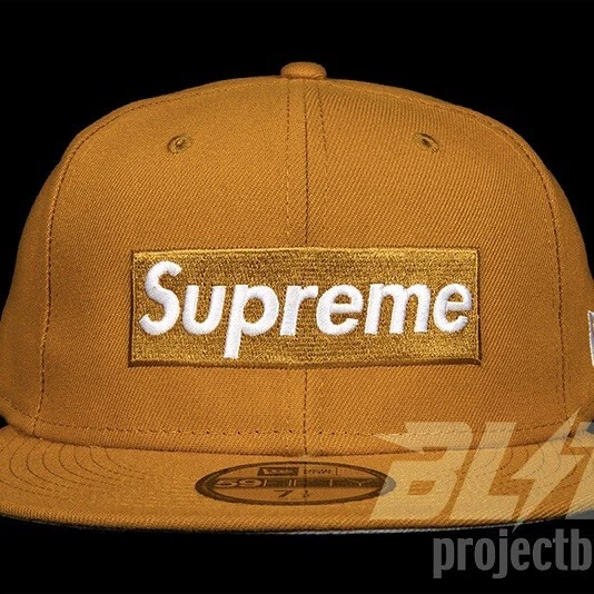 SS21 SUPREME CHAMPIONS BOÎTE LOGO NOUVELLE ÈRE CASQUETTE CHAPEAU BLÉ 8 2021