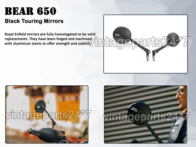 Echter Royal Enfield Bear 650 Touring-Spiegel, schwarz
