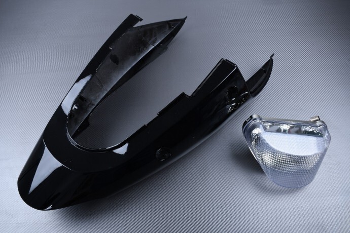 Feu stop LED clair et coque arrière noire pour Kawasaki ZX12R 00-01
