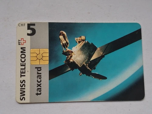 Vintage Retro PTT Telefonkarte Schweizer Steuerkarte Telekommunikation KWK Swisscom 5 Satellit 