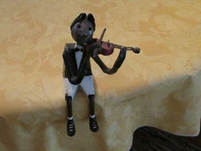 Vintage Manuel Felguerez Signed Sitting Violin Player Sculpture Metal Art