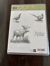 Stampin up Walk in the Wild stamps set moose/pheasant/quail EUC!!