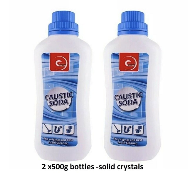 2 X 500g Caustic Soda Crystal Drain Cleaner Drain Unblocker Clear