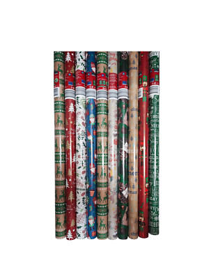 10 Rollen Geschenkpapier Weihnachten 500x70 cm Weihnachtsgeschenkpapier Mix NEU
