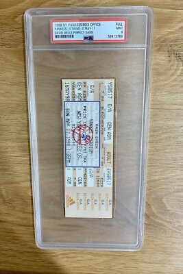 May 17 1998 Yankees Full Ticket David Wells Perfect Game PSA 9 Pop