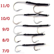 1 to 5 pcs DOUBLE STAINLESS STEEL HOOK BIG GAME TUNA SHARK WAHOO RIG CHOOSE SIZE