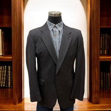 42L Christian Dior MONSIER Suit Jacket Sport Coat Blazer Blue Gray Maroon Stripe