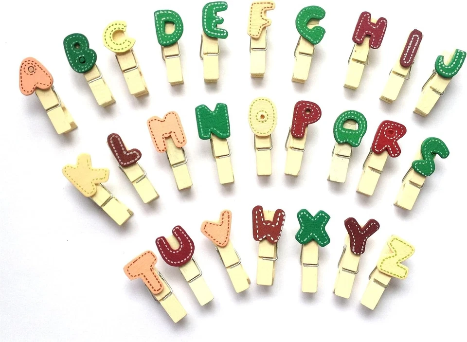"Wooden Mini Clothespins 26 Pieces Letters " - Image 4 of 4