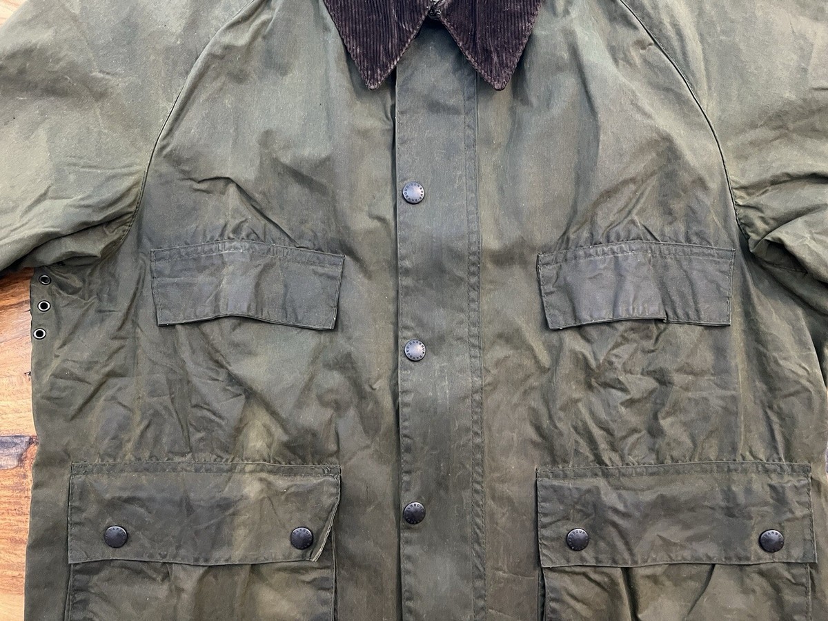 Vintage Green 4 Pocket Barbour Bedale Cotton Waxed Jacket England