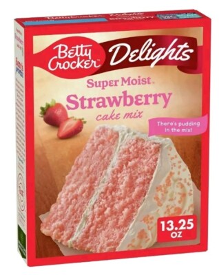 Betty Crocker Delights Super Moist Strawberry Cake Mix 13.25 oz