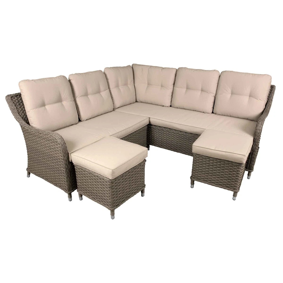 Dellonda Chester Rattan Garden Outdoor 5 Seater Corner Sofa
