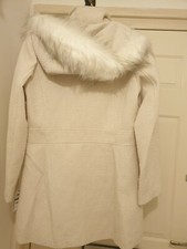 Ladies Large Faux Fur Woven Coat