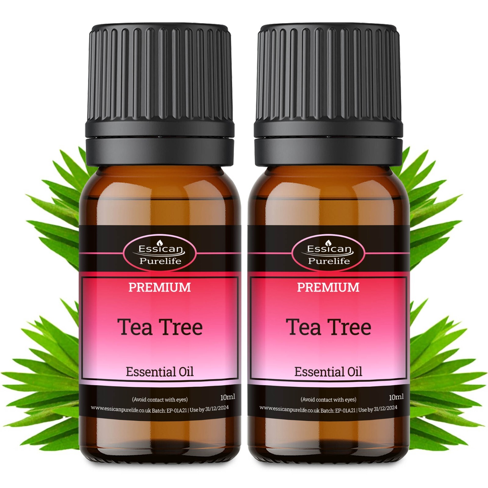 2 X 10ML Tea Tree  ESSENTIAL OIL - 100% Pure and Natural (Aromatherapy) 2 x 10ml