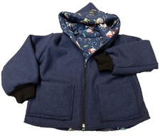Wollwalkjacke Wendejacke, Astronaut Zipfeljacke Wollwalk  Kapuze Baby Kinder NEU