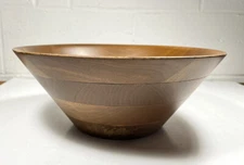 Vintage Kustom Kraft Solid Black Walnut Bowl Mid-Century Modern 12" USA