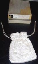VINTAGE 30s 40s SILK HAND BEADED PURSE WEDDING PARTY PROM HANDBAG IN ORIG BOX