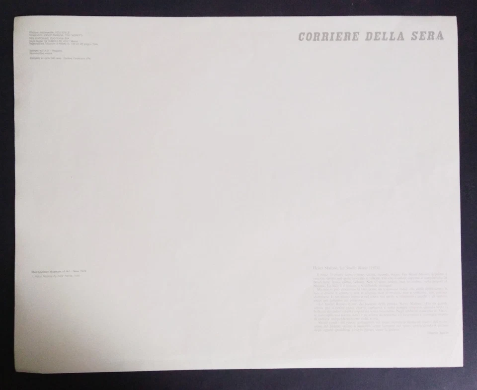 stampa QUADRO Henry MATISSE  LO STUDIO ROSSO   carta telata cm 34x43 arte - Immagine 2 di 2