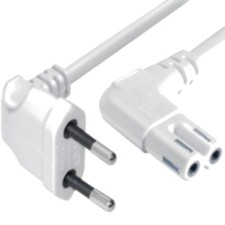 ca. 10m Euro Anschluß Kabel Stromkabel oben unten Links Rechts gewinkelt Weiß 🟡