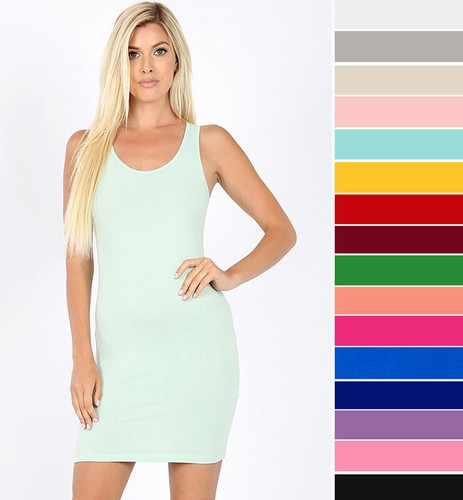 Women's Basic Sleeveless Tank Dress 