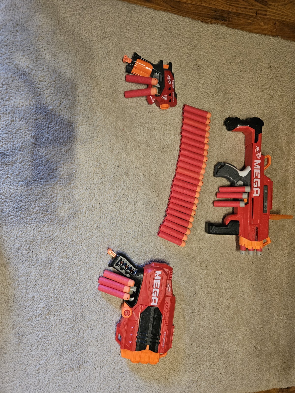 NERF MEGA BULLDOG + BIGSHOCK+ TRI BREAK PERFECT CONDITION