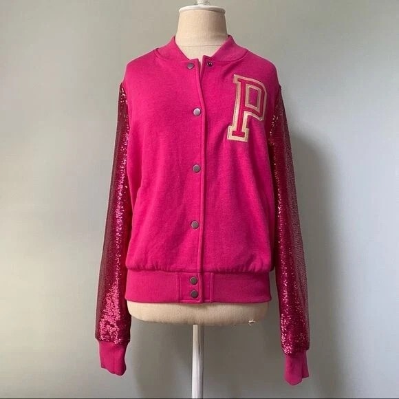 Pink sequin hotsell jacket victoria's secret