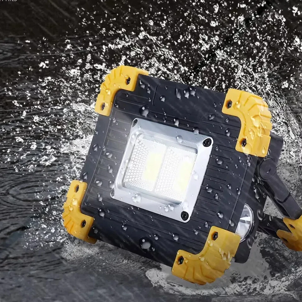 COB LED Rechargeable Work Light Portable Emergency Floodlight Camp Flashlight - Image 2 of 4