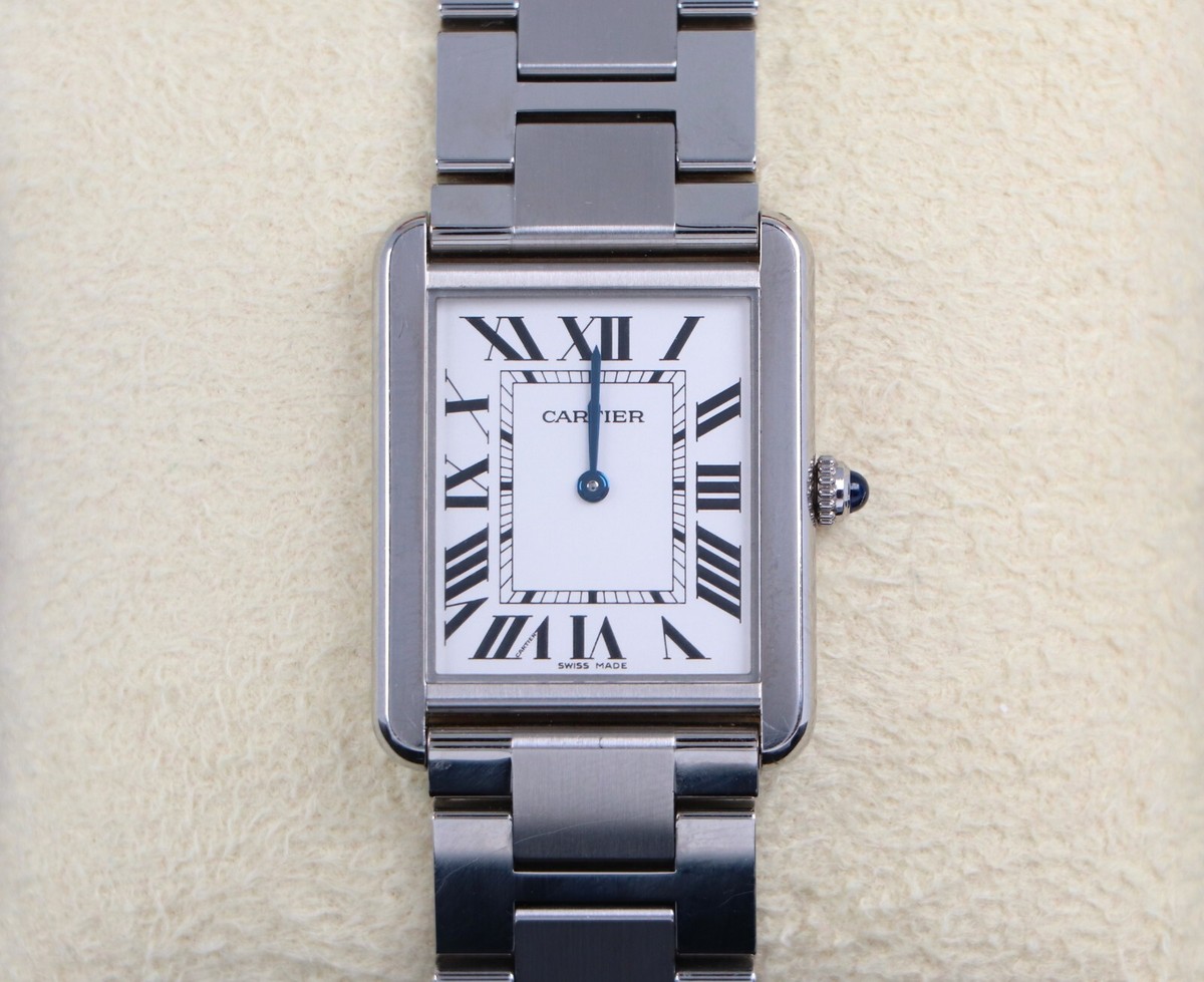 Cartier タンクソロ LM 3169 W5200014 メンズ レディース カルティエ タンクソロ LM クォーツ W5200014/3169 SS 革 純正D