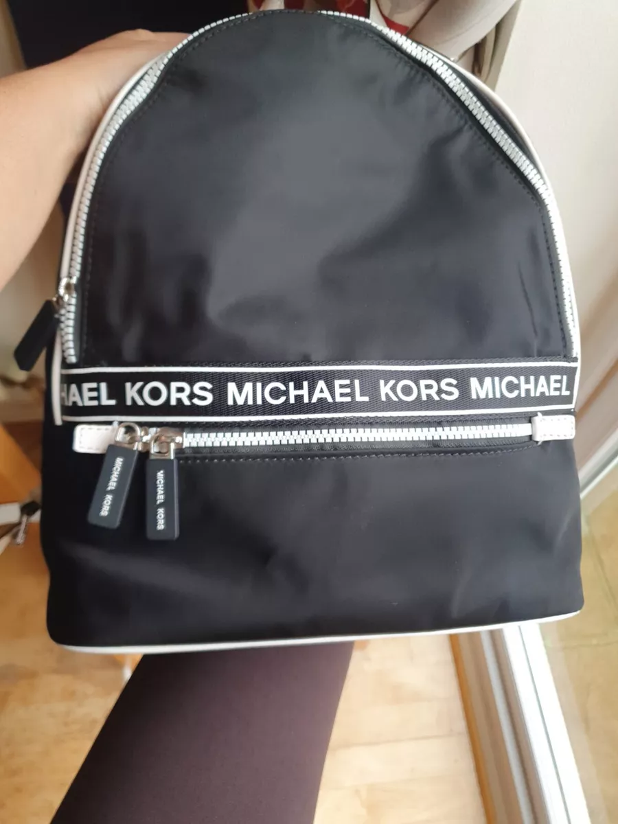 Michael kors black 2025 and white backpack