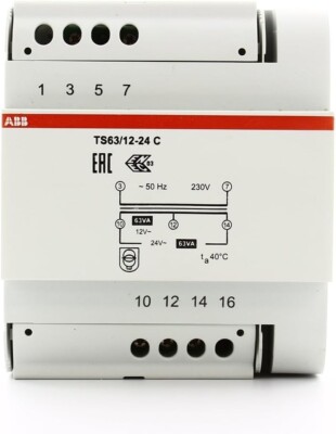 ABB 2CSM631043R0811 Sicherheits-Trafo TS 63/12-24 C Klingeltransformatoren Neu