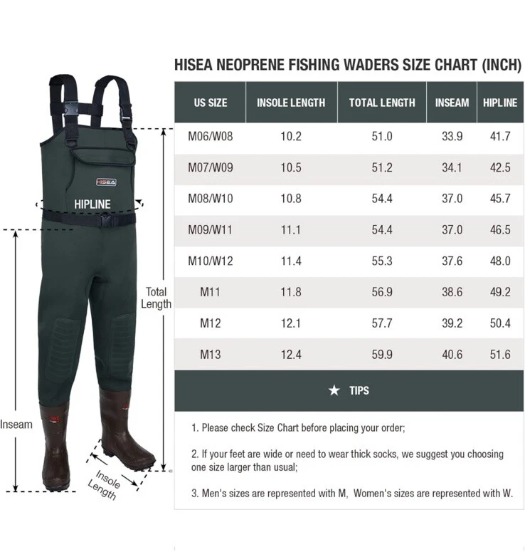 HISEA 200G Insulated Hunt/Fish Waders Rub Bootfoot Neoprene Chest,  Size 11/44 - Image 2 of 4